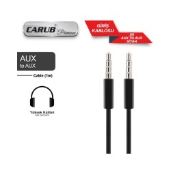 AUX KABLO 1M SİYAH STEREO MİC.Lİ 4 BOĞUM 5901899 CARUB
