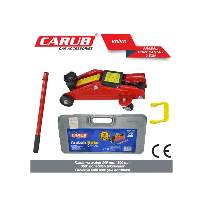 KRİKO ARABALI 2 TON PLASTİK ÇANTA CE BELGELİ CARUB 2700101 CARUB