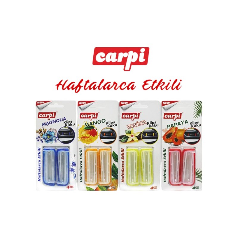 OTO BAKIM KOKU HAVALANDIRMA KLİPS 4LÜ MANGO-PAPATYA-VANİLYA MANGOLİA 0