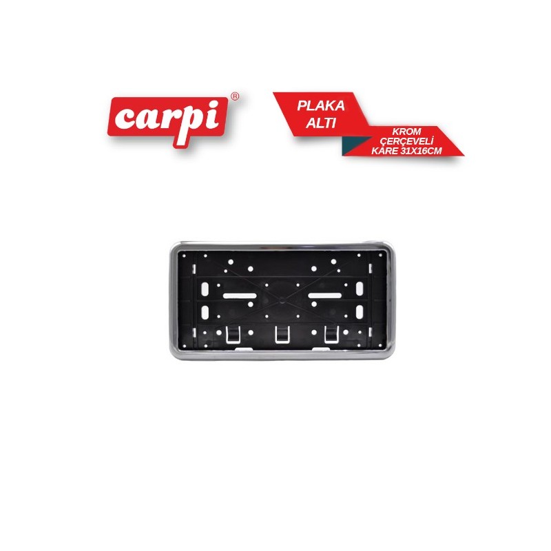 PLAKALIK PLASTİK KARE ÇERÇEVELİ GEÇME KROM 31X16CM (OTOMOBİL) MEFSA 51