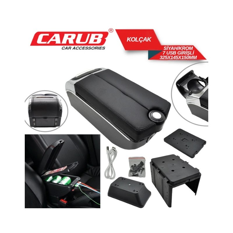 KOLÇAK ÜNİVERSAL BMW TİP ÇİFT KAPAKLI ALMAN MODEL BARDAKLIK+USB (7Lİ)