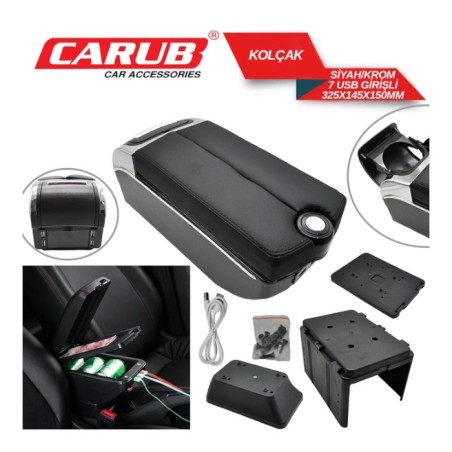 KOLÇAK ÜNİVERSAL BMW TİP ÇİFT KAPAKLI ALMAN MODEL BARDAKLIK+USB (7Lİ)