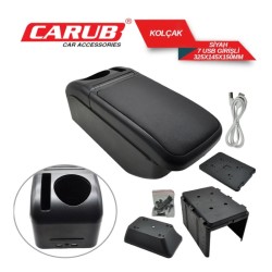 KOLÇAK ÜNİVERSAL ALMAN MODEL BARDAKLIK+USB (7Lİ) 325X145X150MM SİYAH 4
