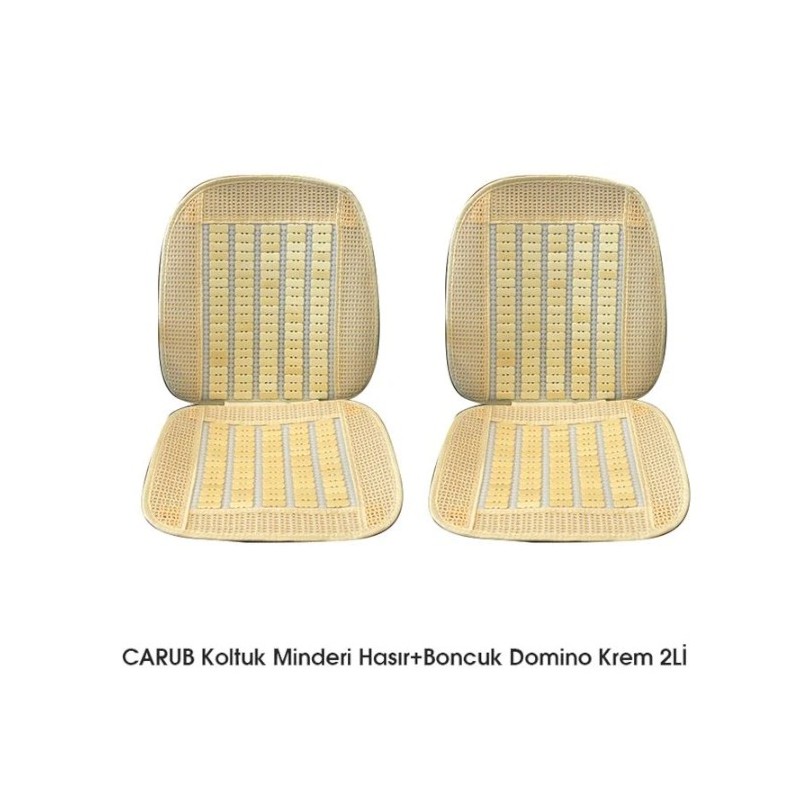 MİNDER TERLETMEZ KLASİK HASIR + BONCUK 2Lİ SET AÇIK BEJ 4801901 CARUB