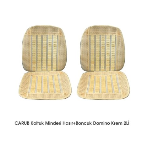 MİNDER TERLETMEZ KLASİK HASIR + BONCUK 2Lİ SET AÇIK BEJ 4801901 CARUB