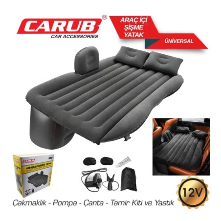 ARAÇ İÇİ ŞİŞME YATAK POMPA+ÇANTA+YASTIK+TAMİR KİTİ 12V 4620645 CARUB