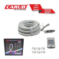 ELASTİK NEON FİTİL ŞEFFAF IŞIKLI RGB UZ. KUM + TELEFON AYARLI 5MT 12-2