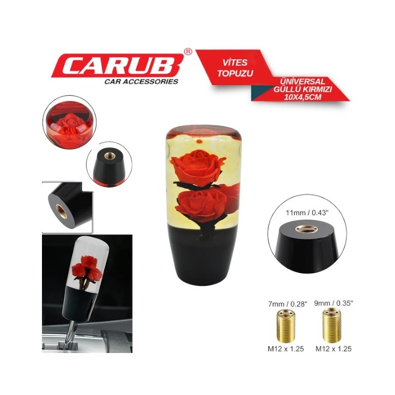 VİTES TOPUZU ÜNİVERSAL POLYESTER GÜLLÜ KIRMIZI BOY:100MM 6219302 CARUB