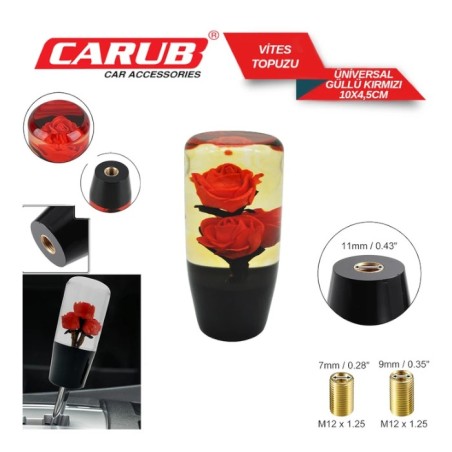 VİTES TOPUZU ÜNİVERSAL POLYESTER GÜLLÜ KIRMIZI BOY:100MM 6219302 CARUB