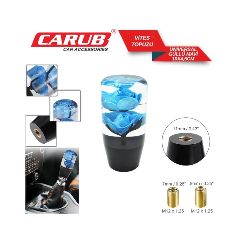 VİTES TOPUZU ÜNİVERSAL POLYESTER GÜLLÜ MAVİ BOY:100MM 6219301 CARUB