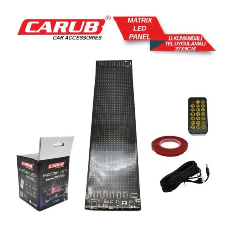 ELASTİK LED PİXEL MATRIX PANEL UZ. KUMANDALI + TELEFON AYARLI 37X9CM 4