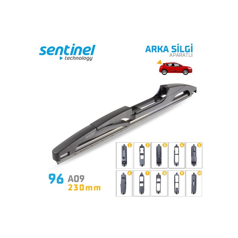 SİLECEK SÜPÜRGESİ ARKA APARATLI 230MM 96.A09 96-A09 SENTİNEL