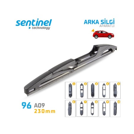 SİLECEK SÜPÜRGESİ ARKA APARATLI 230MM 96.A09 96-A09 SENTİNEL