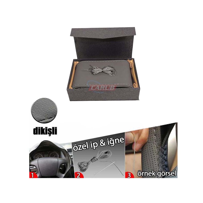 DİREKSİYON KILIFI DİKME 38CM DÜZ DESEN 100MM GRİ CARUB 1832402 CARUB