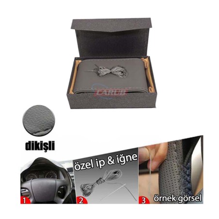 DİREKSİYON KILIFI DİKME 38CM DÜZ DESEN 100MM GRİ CARUB 1832402 CARUB