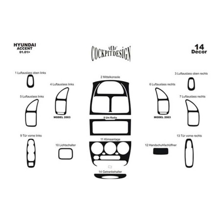 MAUN KAPLAMA HYUNDAI ACCENT ADMİRA 01-05 MAUN 14PRÇ 34381 MERİÇ