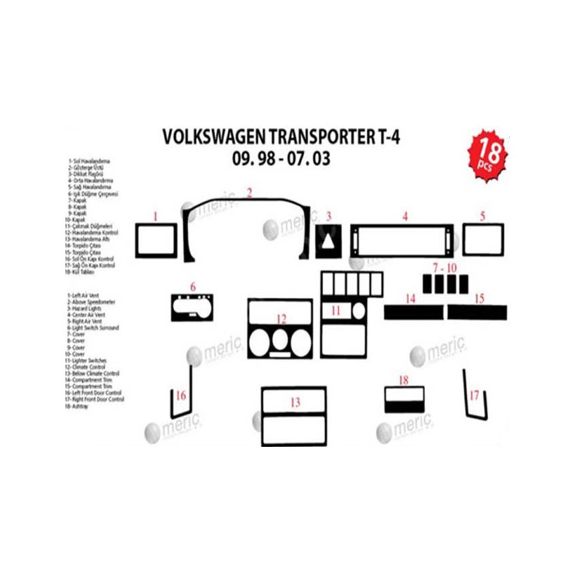 MAUN KAPLAMA VW TRANSPORTER T4 98 SONRASI MAUN 18PRÇ 34842 MERİÇ