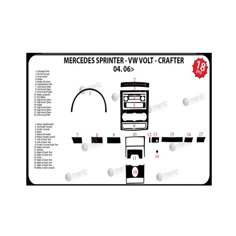 MAUN KAPLAMA CRAFTER-SPRİNTER 06-19 MAUN 18PRÇ 36734 MERİÇ